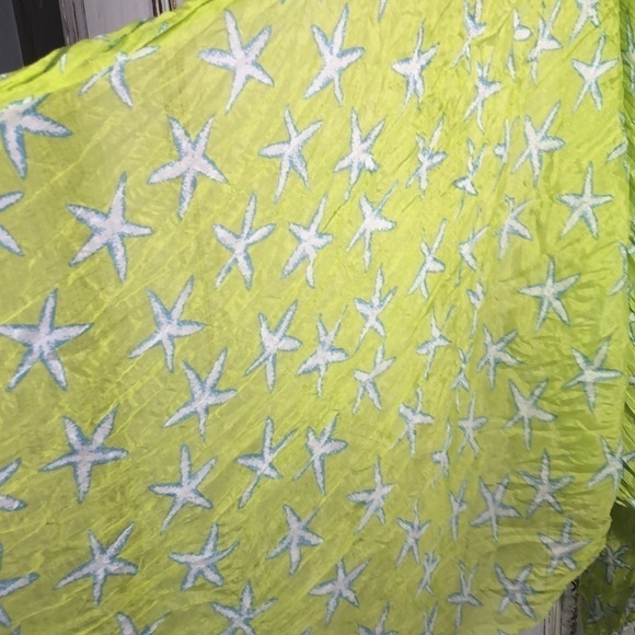 Colorful Scrunchy Neck or Head Scarf with Starfish Design - Picture 3 of 4